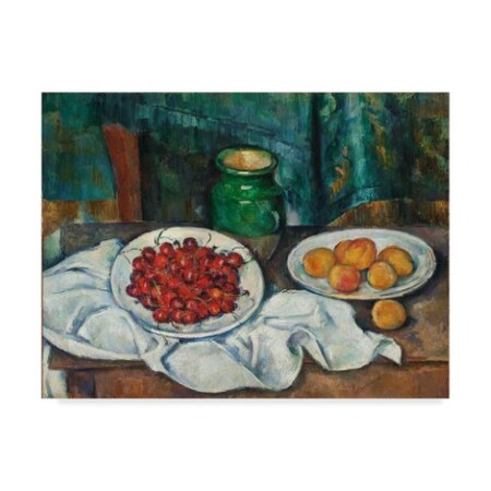 Paul Cezanne 'With Cherries And Peaches' Canvas Art,18x24